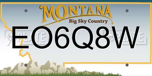 EO6Q8W Montana License Plate