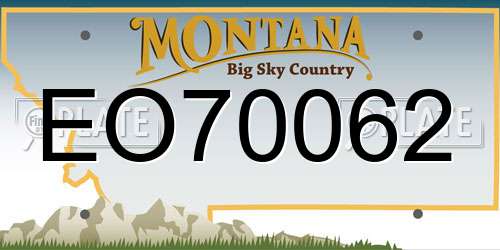 EO70062 Montana License Plate