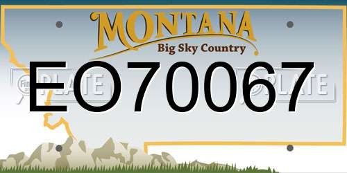 EO70067 Montana License Plate