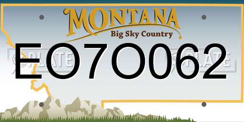 EO7O062 Montana License Plate