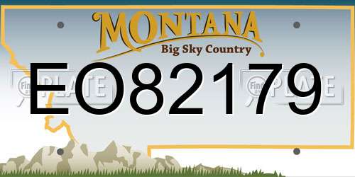 EO82179 Montana License Plate