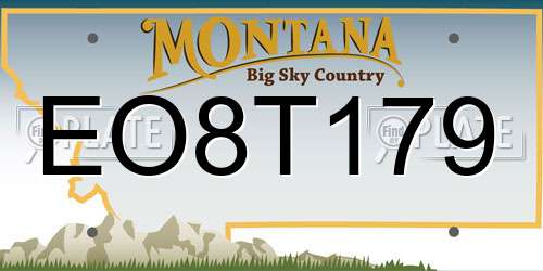 EO8T179 Montana License Plate