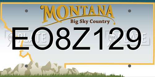 EO8Z129 Montana License Plate