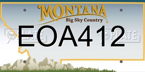 EOA412 Montana License Plate