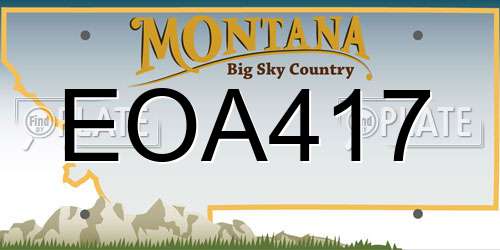 EOA417 Montana License Plate