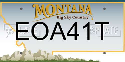 EOA41T Montana License Plate