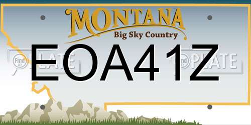 EOA41Z Montana License Plate