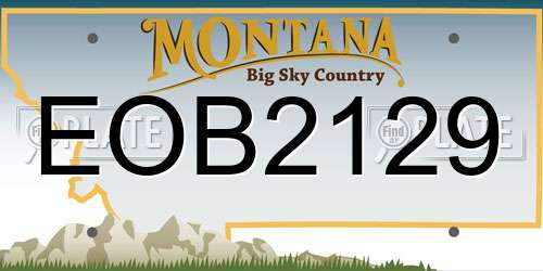 EOB2129 Montana License Plate