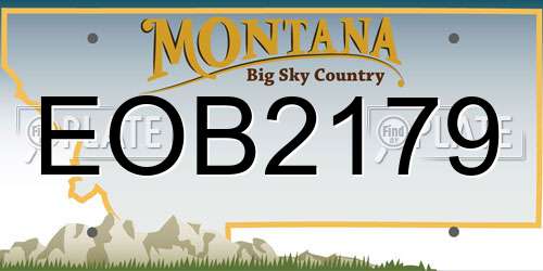 EOB2179 Montana License Plate