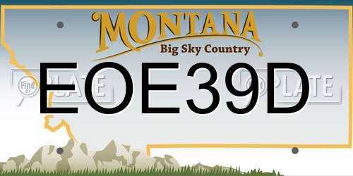 EOE39D Montana License Plate