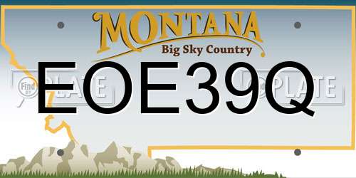 EOE39Q Montana License Plate