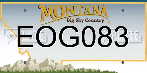 EOG083 Montana License Plate