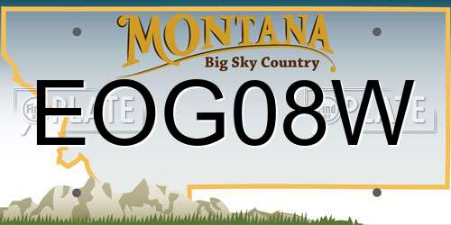 EOG08W Montana License Plate