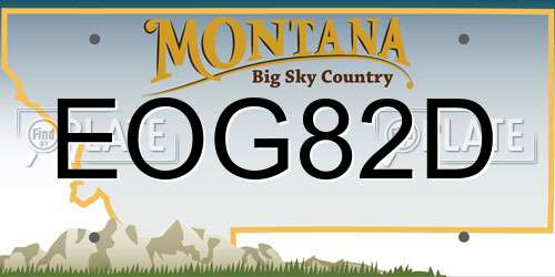 EOG82D Montana License Plate
