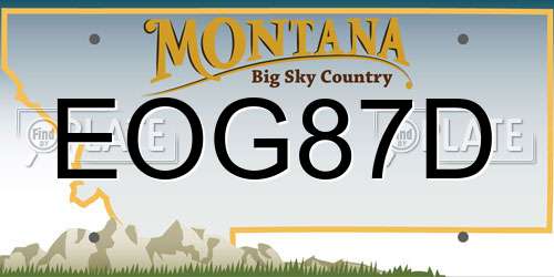 EOG87D Montana License Plate