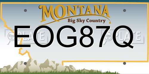 EOG87Q Montana License Plate