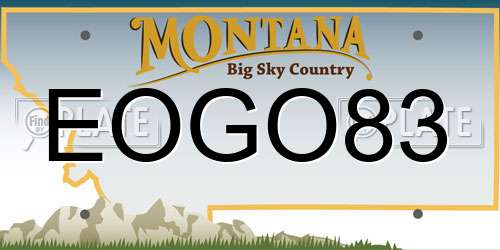 EOGO83 Montana License Plate