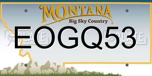 EOGQ53 Montana License Plate
