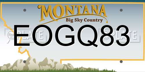 EOGQ83 Montana License Plate