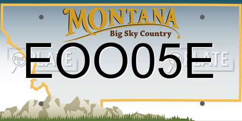 EOO05E Montana License Plate
