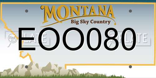 EOO080 Montana License Plate