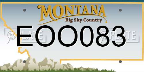 EOO083 Montana License Plate