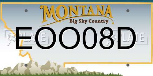 EOO08D Montana License Plate