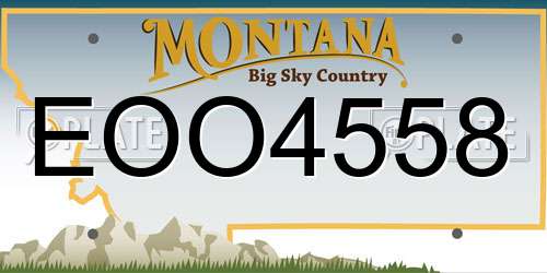 EOO4558 Montana License Plate