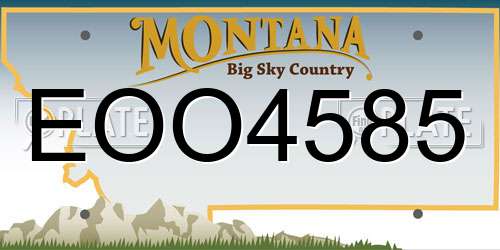 EOO4585 Montana License Plate