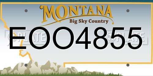 EOO4855 Montana License Plate