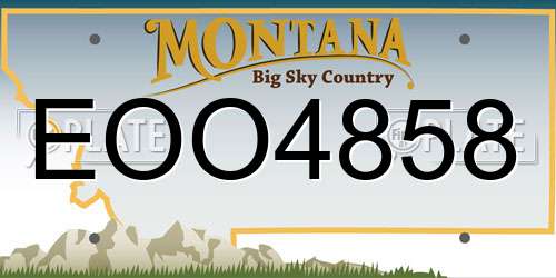 EOO4858 Montana License Plate