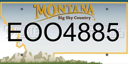EOO4885 Montana License Plate