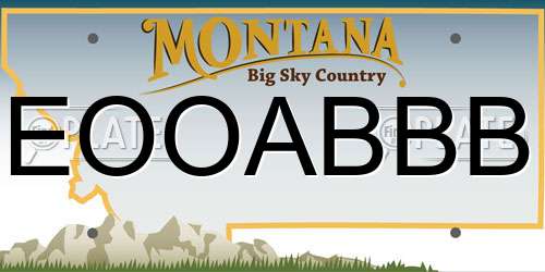 EOOABBB Montana License Plate