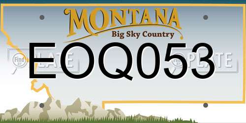 EOQ053 Montana License Plate