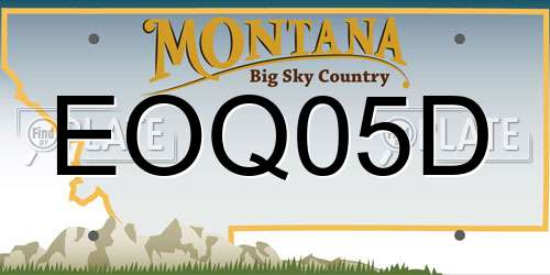 EOQ05D Montana License Plate