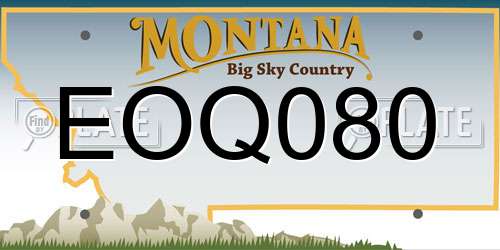 EOQ080 Montana License Plate