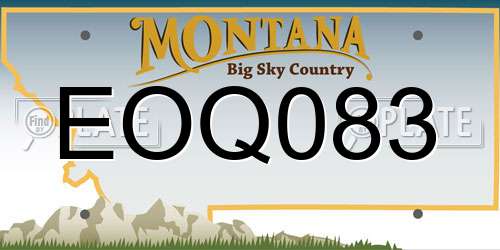 EOQ083 Montana License Plate