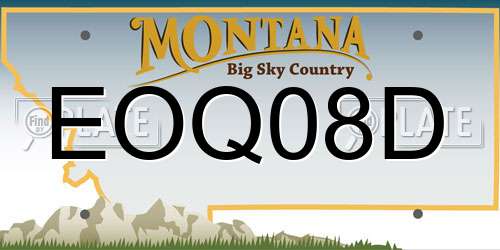EOQ08D Montana License Plate