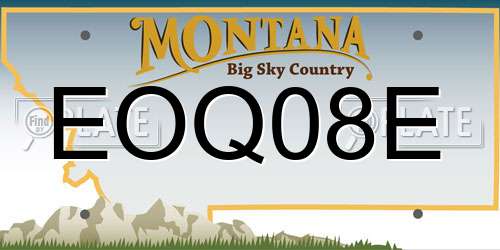 EOQ08E Montana License Plate