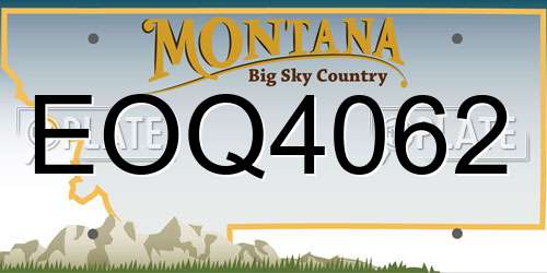 EOQ4062 Montana License Plate