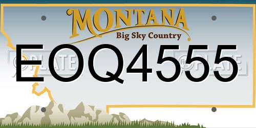 EOQ4555 Montana License Plate