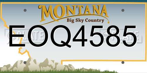 EOQ4585 Montana License Plate