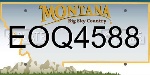 EOQ4588 Montana License Plate