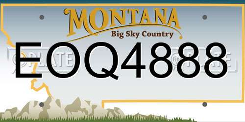 EOQ4888 Montana License Plate