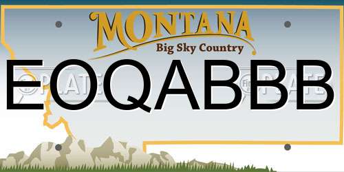 EOQABBB Montana License Plate