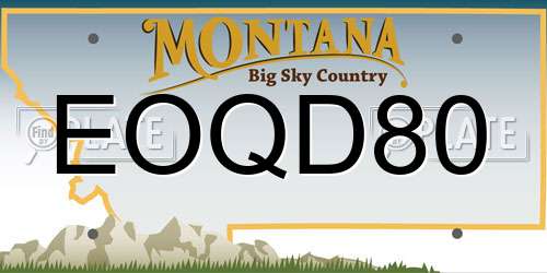 EOQD80 Montana License Plate