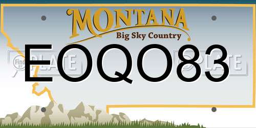 EOQO83 Montana License Plate