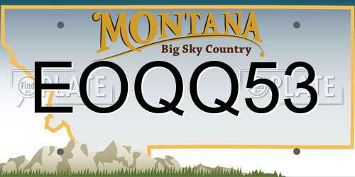 EOQQ53 Montana License Plate