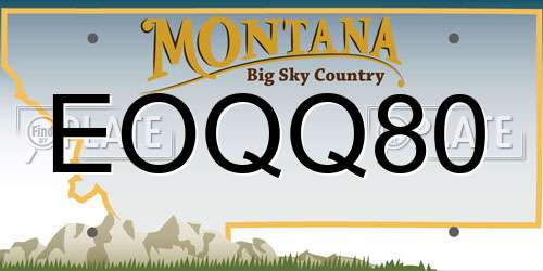 EOQQ80 Montana License Plate