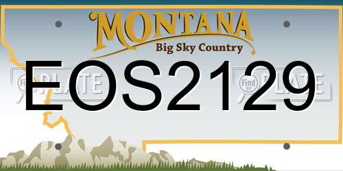 EOS2129 Montana License Plate